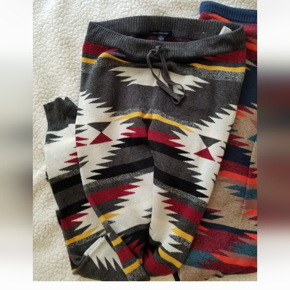American Eagle Colorful Patterned Sweater Legging… - image 2